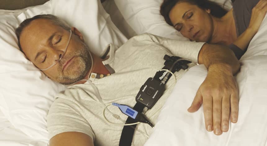 Patient having a sleep study at TriCity Lung & Sleep