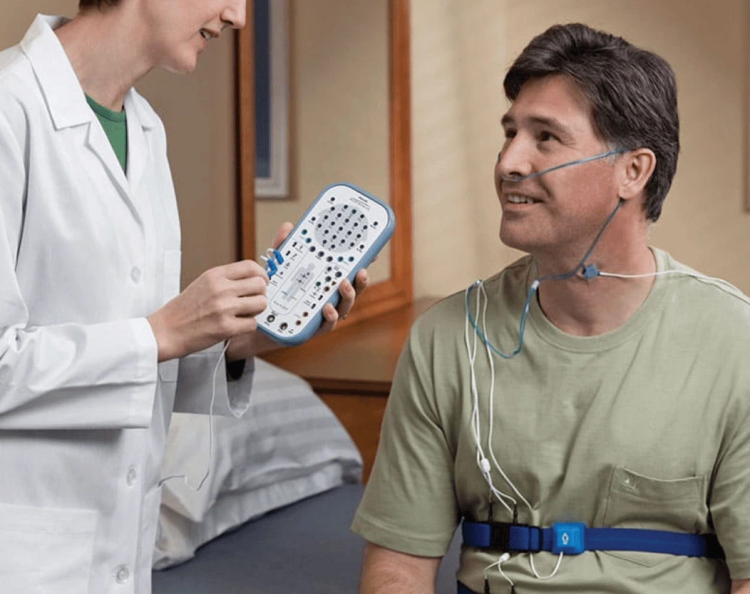 person having sleep study